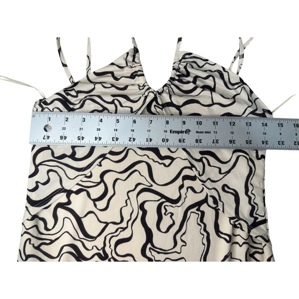 Abercrombie Halter Y2K Psychedelic Midi Dress Large Bodycon Retro Classic Stretc - Picture 11 of 16